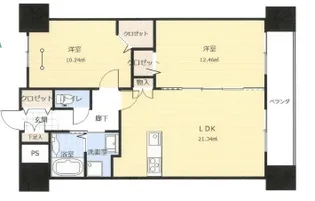 2LDKの間取り画像