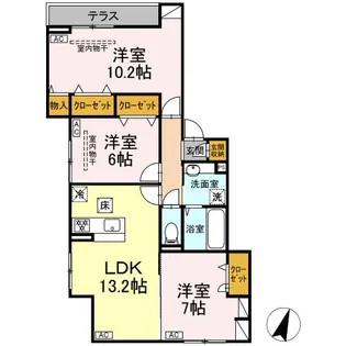 東京都町田市原町田2【アパート】の間取り