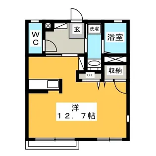 1Rの間取り画像