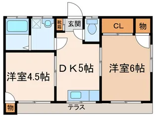 谷中ハイツ【1階】の間取り