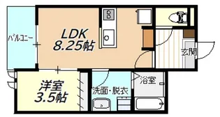 1LDKの間取り画像