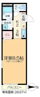 メルベーユ【1階】の間取り