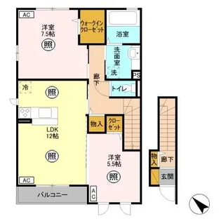 群馬県邑楽郡大泉町北小泉2【アパート】の間取り