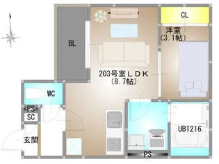 REGALEST 下伊福本町IV【2階】の間取り