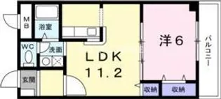 大阪府大阪市東住吉区杭全2【マンション】の間取り