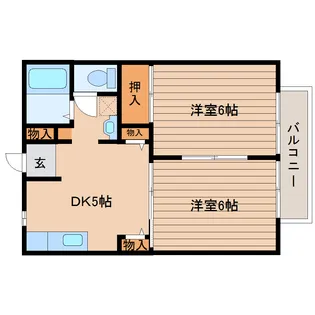 シャンボール吉岡C【1階】の間取り