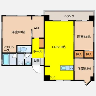 3LDKの間取り画像