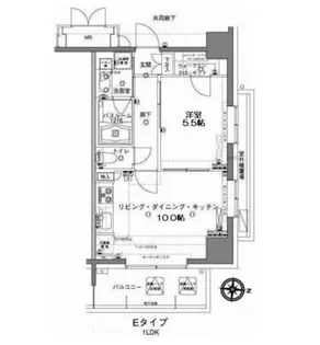 1LDKの間取り画像