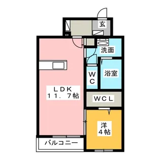 ミドル ヴィレッジ【1階】の間取り