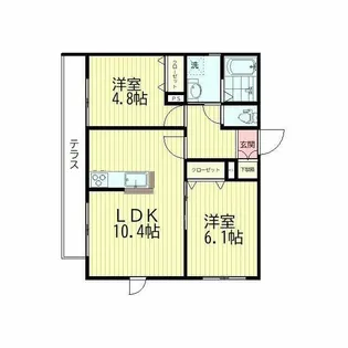 ラ・メゾンM【1階】の間取り