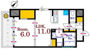 ヴィラシオン大手町【9階】の間取り