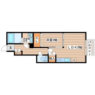 アンセル若林【1階】の間取り