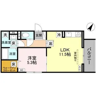 ノーブルラフィネ愛宕【1階】の間取り