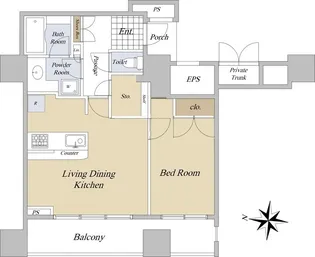 ワールドシティタワーズアクアタワー【32階】の間取り