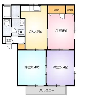 ブルーシャトー B【2階】の間取り