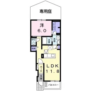 ウィステリア三崎口【1階】の間取り