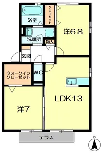 京都府木津川市梅美台7【アパート】の間取り