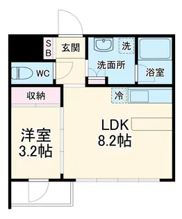 アズーロ・エ・マローネ本厚木【5階】の間取り