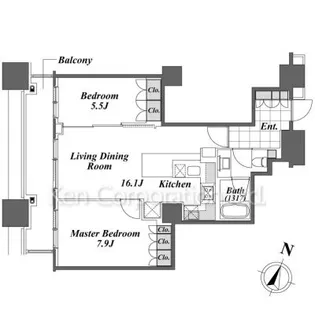 パークアクシス青山一丁目タワー【10階】の間取り