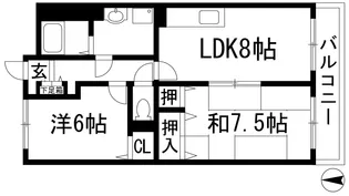 ハーティス宝塚2【2階】の間取り
