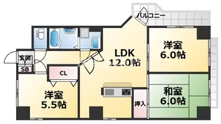 ロイヤルメゾン東須磨【2階】の間取り