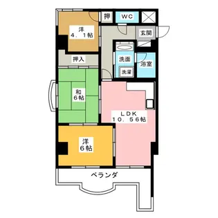 サンスティ協和【4階】の間取り