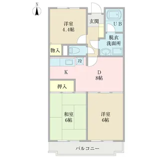 プロシード西葛西一番館【4階】の間取り