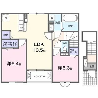 パルミエA【2階】の間取り