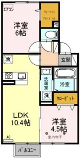 シャトーフェニックスIIB【2階】の間取り