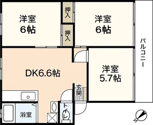 サンピア向井B棟【1階】の間取り