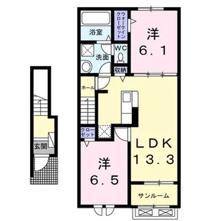 八街アパートC【2階】の間取り