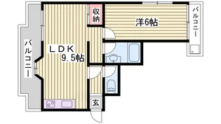 サンライズ伊伝居【4階】の間取り