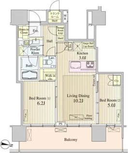 ブリリアタワー池袋【32階】の間取り
