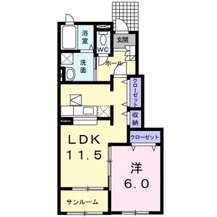 メゾン・メルヴェーユIII【1階】の間取り