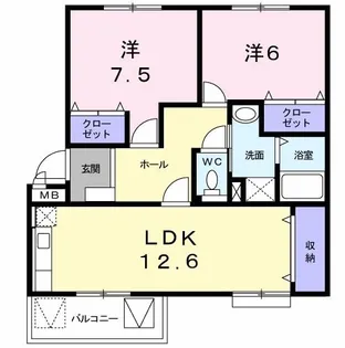 メゾンド本城A【3階】の間取り
