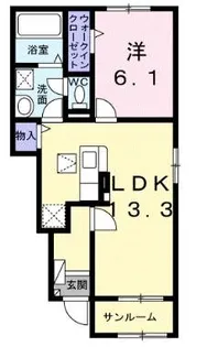 クリスタルドミールV【1階】の間取り