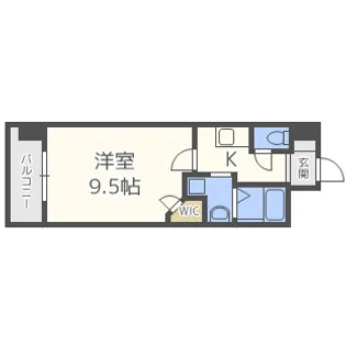 ★心理的瑕疵有★クラウンハイム北心斎橋フラワーコート【13階】の間取り