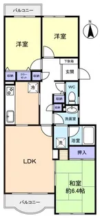 志津グリーンハイツ2号棟【5階】の間取り