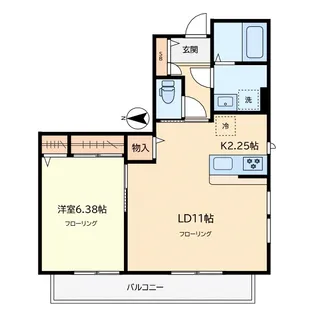 クランツ五本木【1階】の間取り