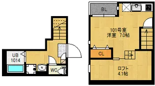 RIZESTレガーロ東照宮【1階】の間取り