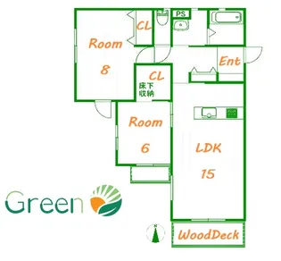 シェ・モア・ドーヴィル【1階】の間取り