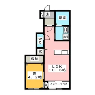 クロシェット【1階】の間取り