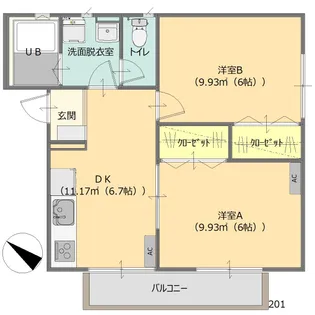 YMコーポ【2階】の間取り