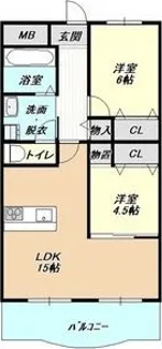 丸二サンハイツ【2階】の間取り
