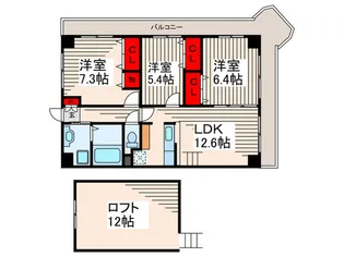 グロリア参番館【9階】の間取り