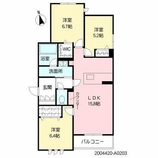 ベレオ南春日町【2階】の間取り