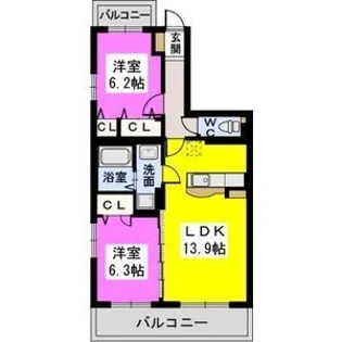 パーク ストリーム【3階】の間取り