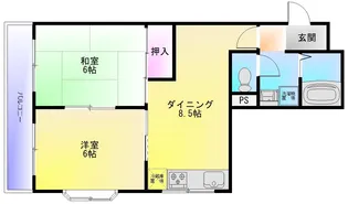 ビートル山本北D棟【3階】の間取り