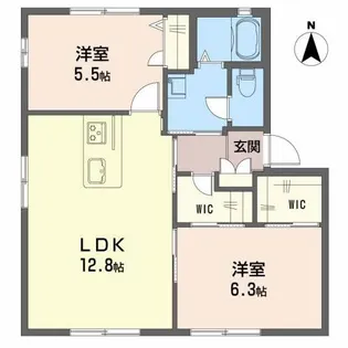 シャーメゾン万々 D棟【1階】の間取り