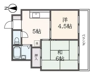上大岡グリーンハイツD棟【4階】の間取り